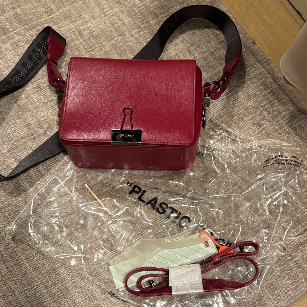 Off-White Burgundy Crossbody Bag
